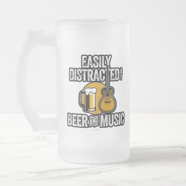 Leicht von Bier und Musik abgelenkt Mattglas Bierglas (Links)