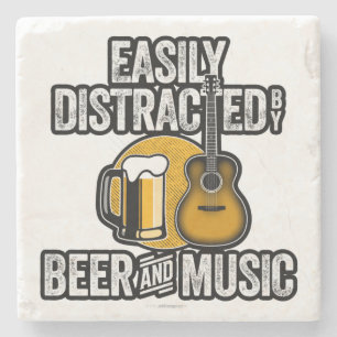 Leicht von Bier und Musik abgelenkt Steinuntersetzer