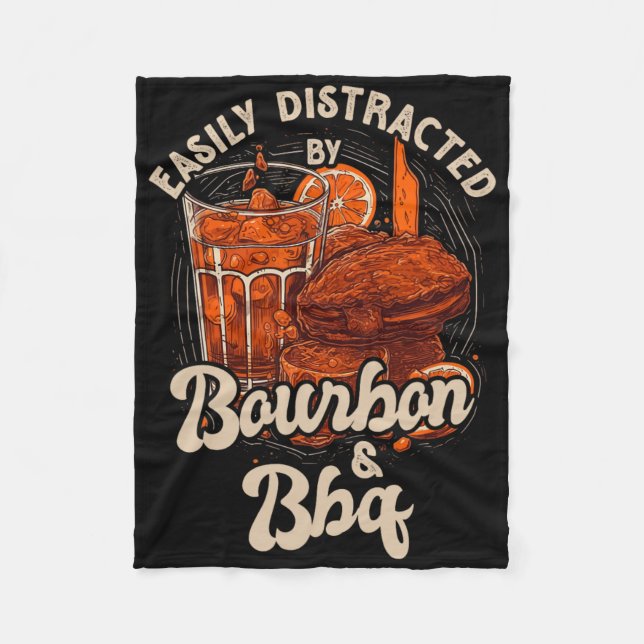 Leicht von Bourbon und Grillen abgelenkt Fleecedecke (Vorderseite)