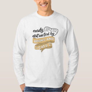 Leicht von Büchern und Katzen abgelenkt Katzen T-Shirt