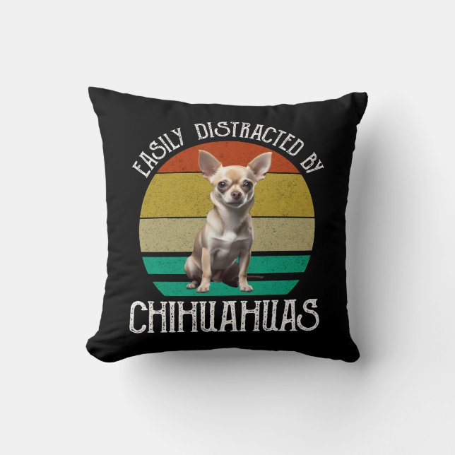 Leicht von Chihuahuas abgelenkt Kissen (Vorderseite)