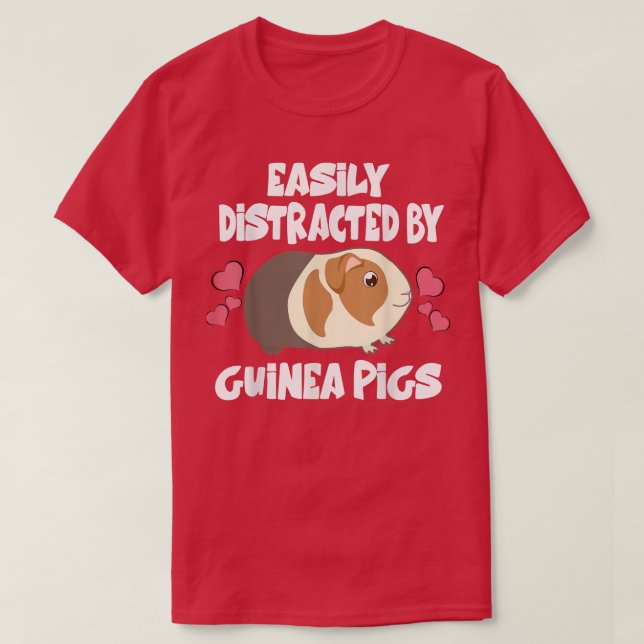 Leicht von der Guinea der Haustiere abgelenkt T-Shirt (Design vorne)
