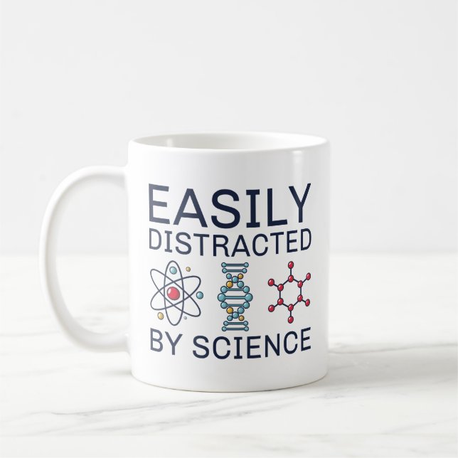 Leicht von der Wissenschaft abgelenkt Kaffeetasse (Links)