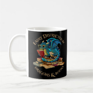 Leicht von Drachen und Büchern abgelenkt Geschenk  Kaffeetasse