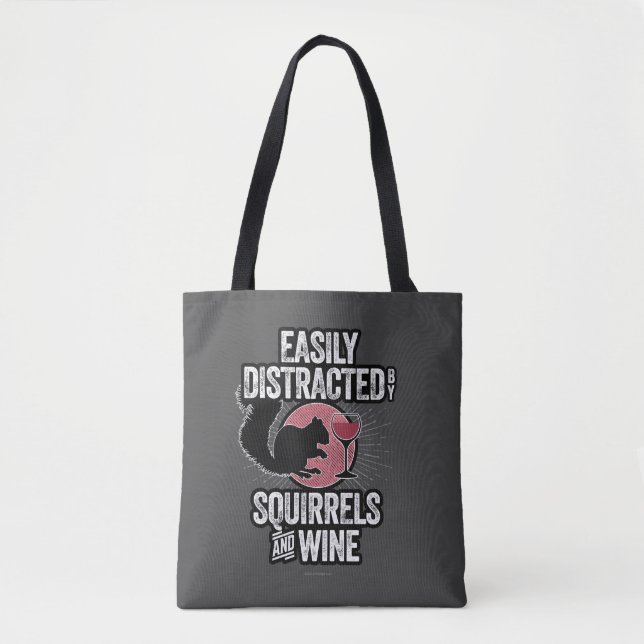Leicht von Eichhörnchen und Wein abgelenkt Tasche (Vorderseite)