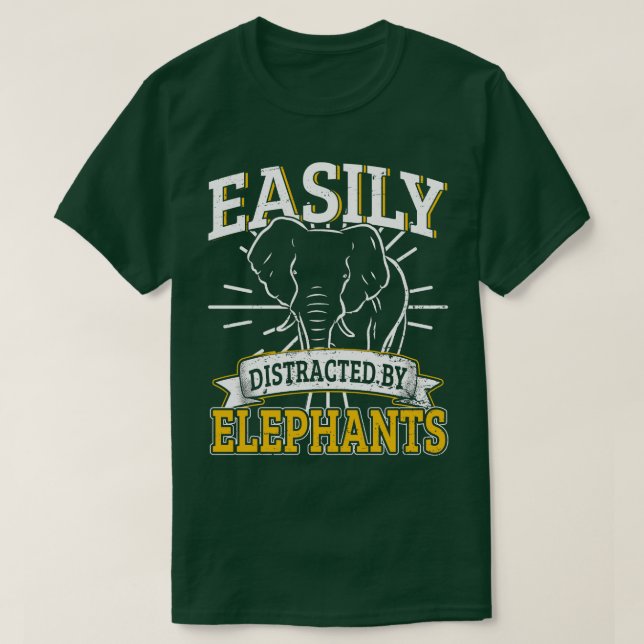 Leicht von Elefanten abgelenkt T-Shirt (Design vorne)