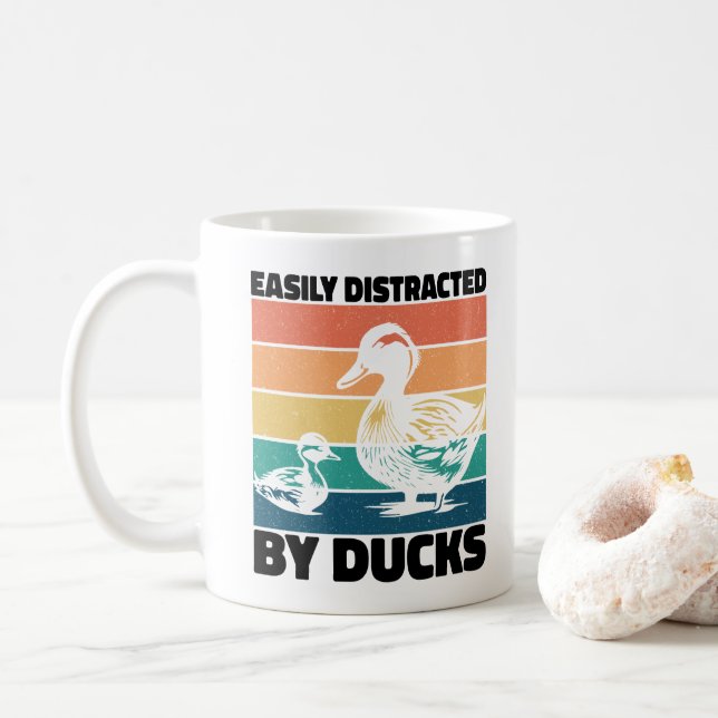 Leicht von Enten abgelenkt über Coole landwirtscha Kaffeetasse (Mit Donut)