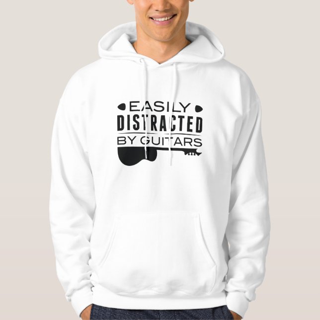 Leicht von Gitarren abgelenkt Hoodie (Vorderseite)