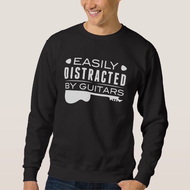 Leicht von Gitarren abgelenkt Sweatshirt (Vorderseite)