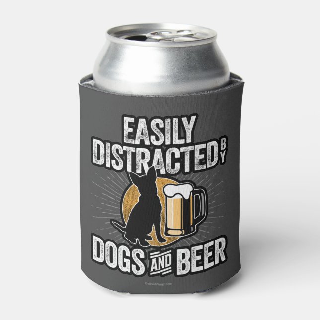 Leicht von Hunden und Bierkissen abgelenkt Dosenkühler (Kanne Vorderseite)