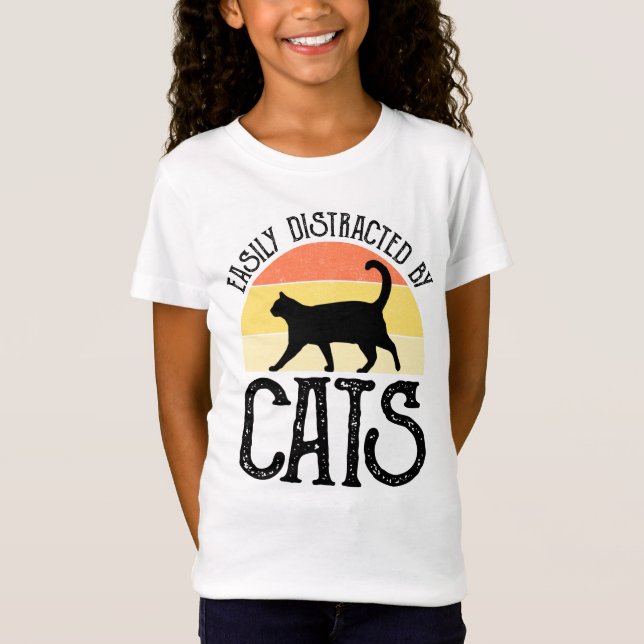 Leicht von Katzen abgelenkt T-Shirt (Vorderseite)