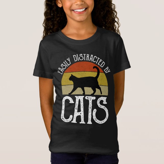 Leicht von Katzen abgelenkt T-Shirt (Vorderseite)