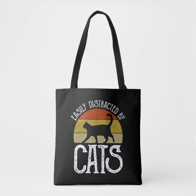 Leicht von Katzen abgelenkt Tasche (Vorderseite)