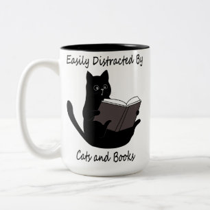 Leicht von Katzen und Büchern abgelenkt, Niedlich Zweifarbige Tasse