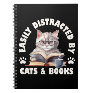 Leicht von Katzen und Büchern abgelenkt Notizblock