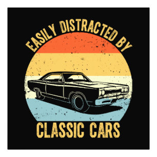 Leicht von klassischen Autos abgelenkt Fotodruck