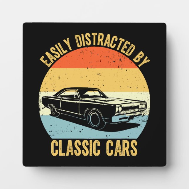Leicht von klassischen Autos abgelenkt Fotoplatte (Vorderseite)