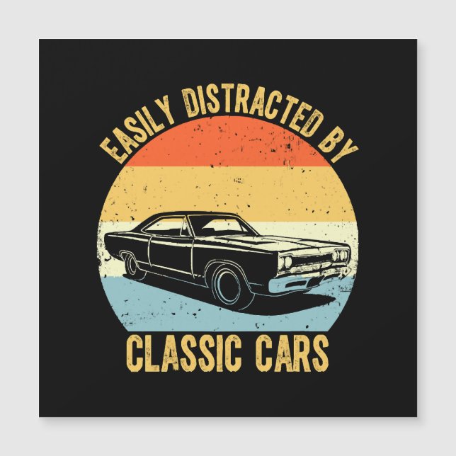 Leicht von klassischen Autos abgelenkt Magnetkarte (Vorderseite)