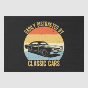 Leicht von klassischen Autos abgelenkt Seidenpapier