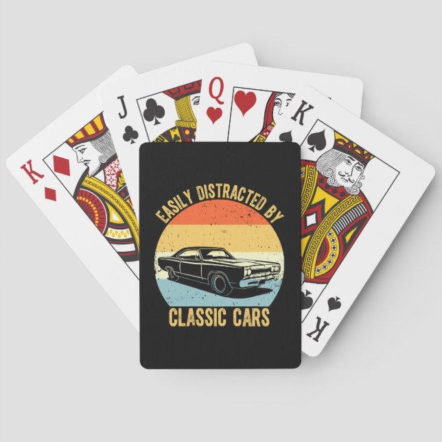 Leicht von klassischen Autos abgelenkt Spielkarten (Rückseite)