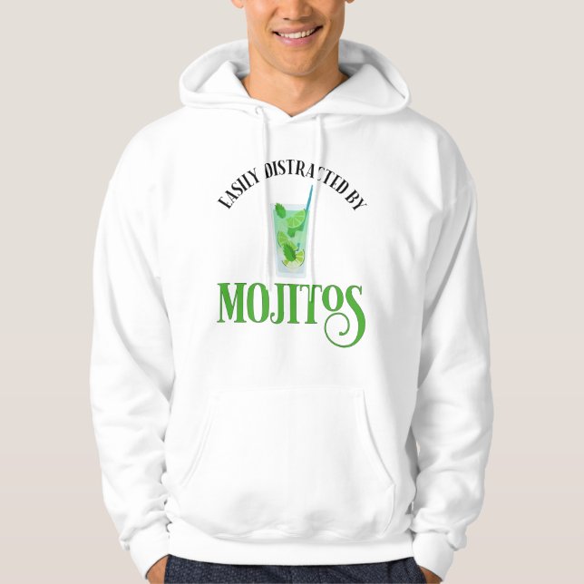Leicht von Mojitos abgelenkt Hoodie (Vorderseite)