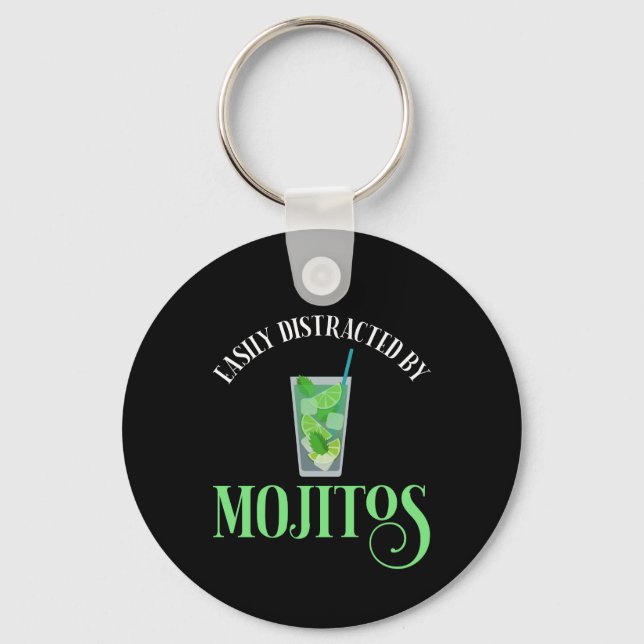 Leicht von Mojitos abgelenkt Schlüsselanhänger (Vorderseite)