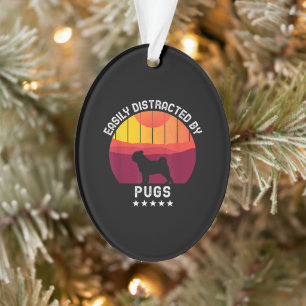 Leicht von Möpsen entfernt Retro Mops Dog Lover Ornament