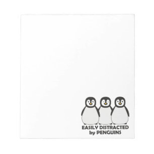 Leicht von Pinguinen abgelenkt Notizblock