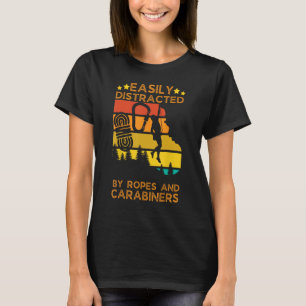Leicht von Ropes und Carabiners Rock Cli abgelenkt T-Shirt