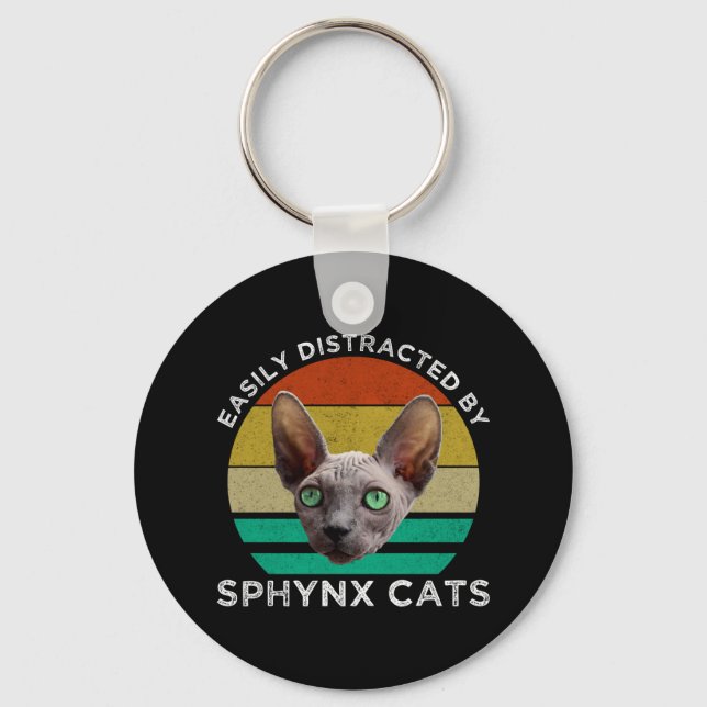 Leicht von Sphynxkatzen abgelenkt Schlüsselanhänger (Vorderseite)