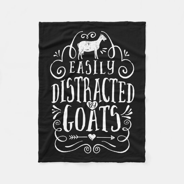 Leicht von Ziegen abgelenkt Funny Goat Lover Gesch Fleecedecke (Vorderseite)