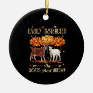 Leicht von Ziegen abgelenkt und Herbstsaison Keramik Ornament