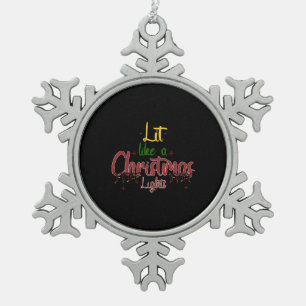 Leicht wie ein Weihnachtslicht Schneeflocken Zinn-Ornament