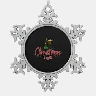 Leicht wie ein Weihnachtslicht Schneeflocken Zinn-Ornament