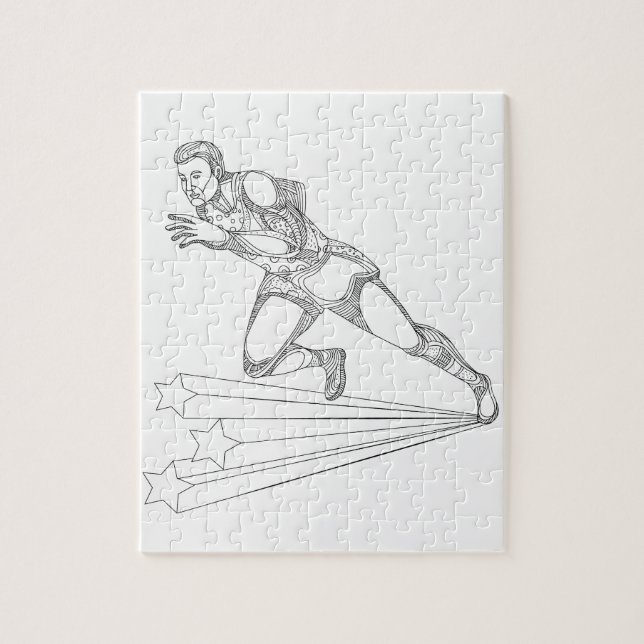 Leichtathlet-Betriebs-Gekritzel-Kunst (Vertikal)