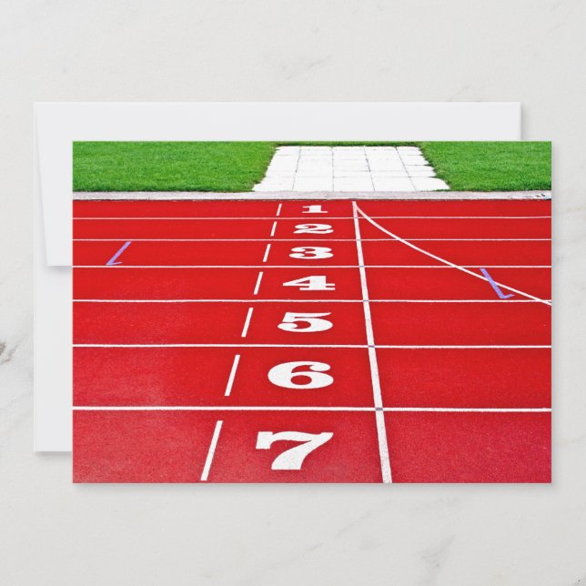 Leichtathletik-laufende Bahn-Einladung Einladung (Vorderseite)