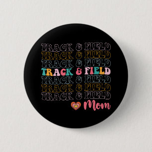 Leichtathletik-Mama Groovy Running Muttertag Button