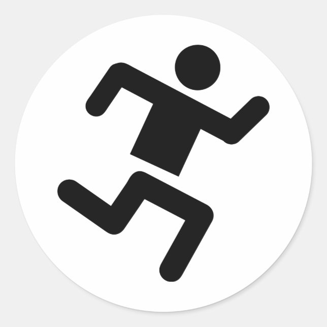 Leichtathletik-Sprinter Runder Aufkleber (Vorderseite)