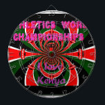 Leichtathletik-Weltmeisterschaften in Kenia: Swirb Dartscheibe<br><div class="desc">Kenya Athletics WM - Swirling Flag Art zelebrieren den Geist der kenianischen Exzellenz in Athletik. Dieses lebendige und dynamische Design feiert Kenias Leidenschaft für Athletik mit einer abstrakten Wiedergabe der kenianischen Flagge. Mit fett roten, grünen, schwarzen und weißen Farbtönen, zusammen mit dem Text "Athletics World Championships" und "I Liebe Kenya"...</div>