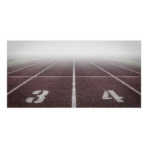 Leichtathletikbahn-Nebel-Foto Poster