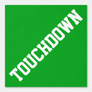 Leichtathletische Gelbe TOUCHDOWN auf hellgrün Tapete