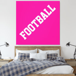 Leichtathletischer, schlanker weißer FUSSBALL-Text Leinwanddruck