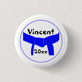 Leichtblauer Gürtel für Kampfkunst Button