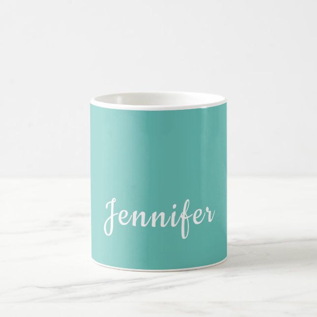 Leichte Aquamarine Trendy Moderne Minimalistische  Kaffeetasse (Mittel)