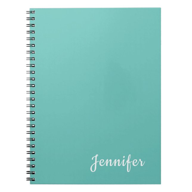 Leichte Aquamarine Trendy Moderne Minimalistische  Notizblock (Vorderseite)