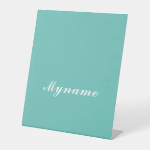 Leichte Aquamarine Trendy Moderne Minimalistische Sockelschild