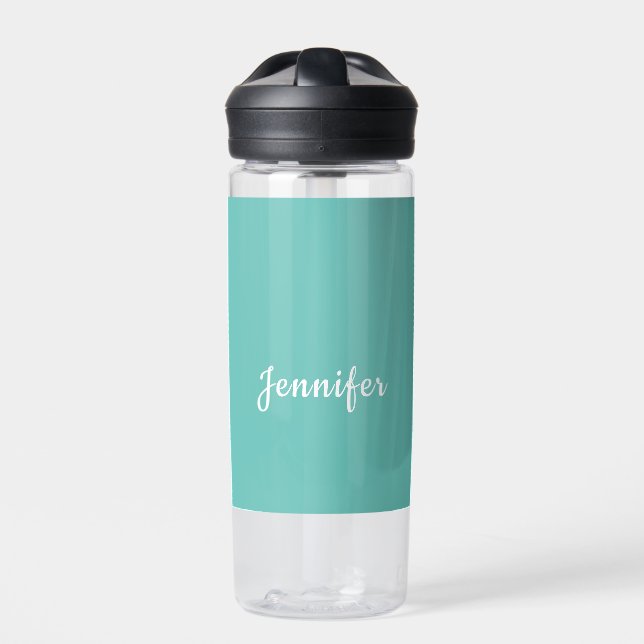 Leichte Aquamarine Trendy Moderne Minimalistische  Trinkflasche (Vorderseite)