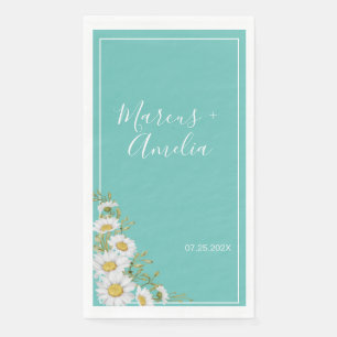 Leichte Aquamarine und weiße Hochzeiten Serviette