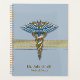 Leichte blaue Caduceus Imitate Gold Streifen Planer