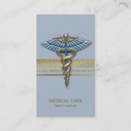 Leichte blaue Caduceus Imitate Gold Streifen Visitenkarte